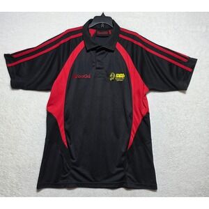 KooGa Glasgow City Rugby Men's Large Black Red Polo Shirt Jersey Lacrosse Sport